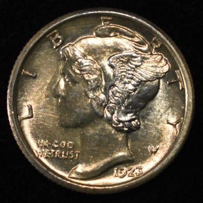 Sale Photo Thumbnail #58: 1923-S MERCURY DIME GEM BU