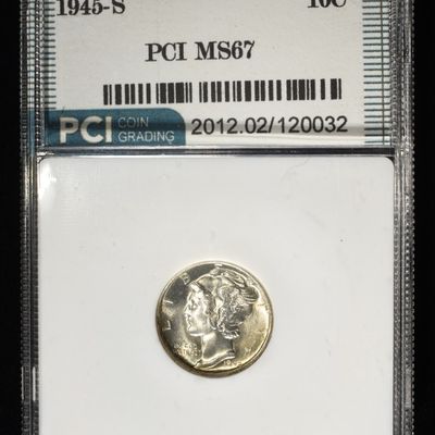 Sale Photo Thumbnail #227: 1945-S MERCURY DIME PCI SUPERB GEM BU
