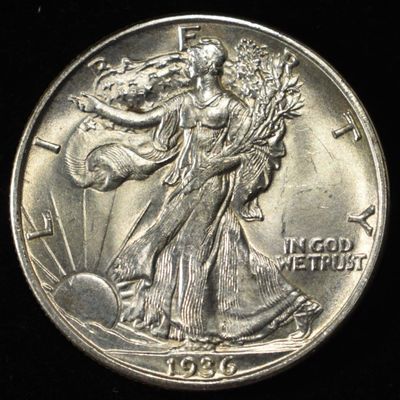 Sale Photo Thumbnail #241: 1936-D WALKING LIBERTY HALF DOLLAR CH TO GEM BU