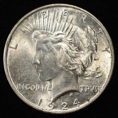 Sale Photo Thumbnail #293: 1924 PEACE DOLLAR W-FEATHERS