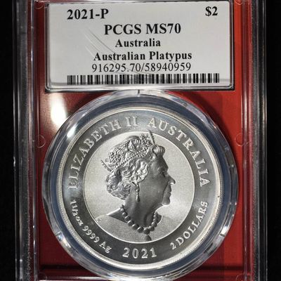 Sale Photo Thumbnail #22: 2021-P AUSTRALIA SILVER PLATYPUS PCGS MS-70