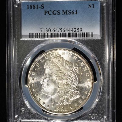 Sale Photo Thumbnail #253: 1881-S MORGAN DOLLAR PCGS MS-64