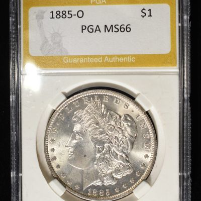 Sale Photo Thumbnail #260: 1885-O MORGAN DOLLAR PGA SUPERB GEM BU