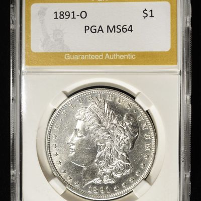Sale Photo Thumbnail #270: 1891-O MORGAN DOLLAR PGA CH/GEM BU