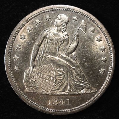Sale Photo Thumbnail #77: 1841 SEATED LIBERTY DOLLAR CH BU