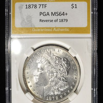 Sale Photo Thumbnail #245: 1878 7TF REV 79 MORGAN DOLLAR PGA CH/GEM BU