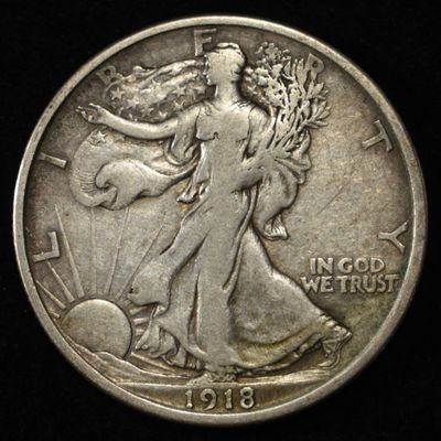 Sale Photo Thumbnail #375: 1918-D WALKING LIBERTY HALF DOLLAR XF