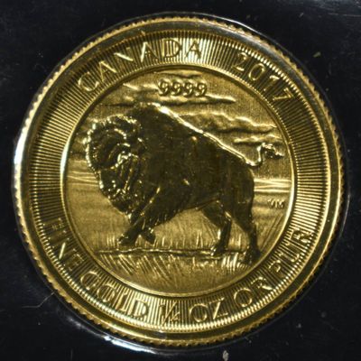 Sale Photo Thumbnail #443: 2017 CANADA 1/4 OZ GOLD BUFFALO .9999 FINE