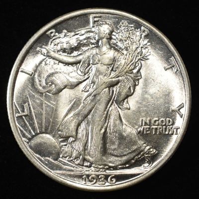 Sale Photo Thumbnail #382: 1936 WALKING LIBERTY HALF DOLLAR AU/BU