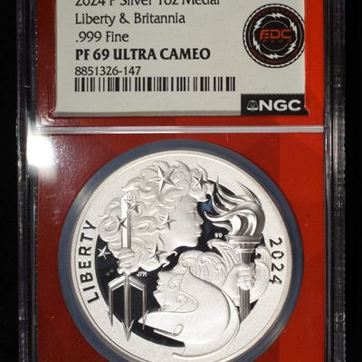 Sale Photo Thumbnail #25: 2024-P SILVER LIBERTY & BRITANNIA NGC PF-69 UCAM
