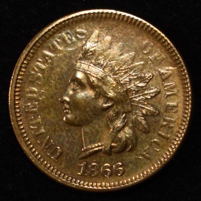Sale Photo Thumbnail #165: 1866 INDIAN HEAD CENT CH BU RB