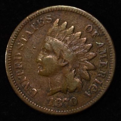 Sale Photo Thumbnail #168: 1870 INDIAN HEAD CENT VF