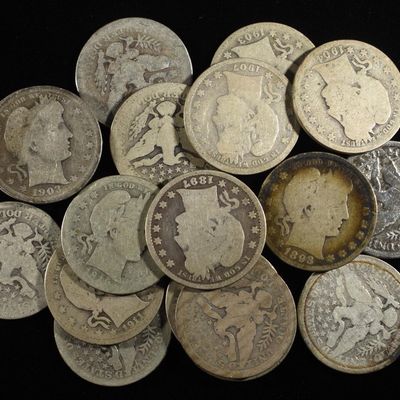 Sale Photo Thumbnail #335: (20) BARBER QUARTERS 90% SILVER