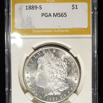 Sale Photo Thumbnail #267: 1889-S MORGAN DOLLAR PGA GEM BU