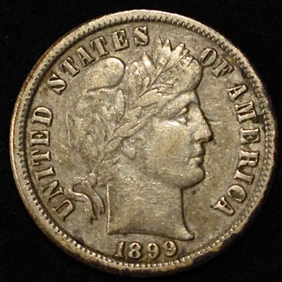 Sale Photo Thumbnail #221: 1899-O BARBER DIME LOVELY ORIG AU