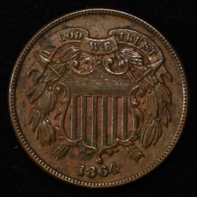 Sale Photo Thumbnail #192: 1864 TWO-CENT PIECE SMALL MOTTO CH BU