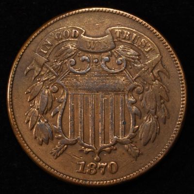 Sale Photo Thumbnail #195: 1870 TWO-CENT PIECE AU/BU