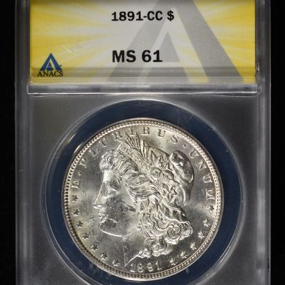 Sale Photo Thumbnail #269: 1891-CC MORGAN DOLLAR ANACS MS61