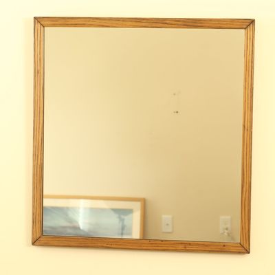 Square Solid Oak Framed Wall Mirror