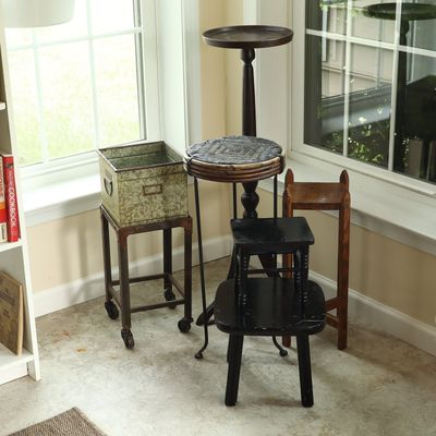 An Assortment of Miscellaneous Furniture Stands and Stools