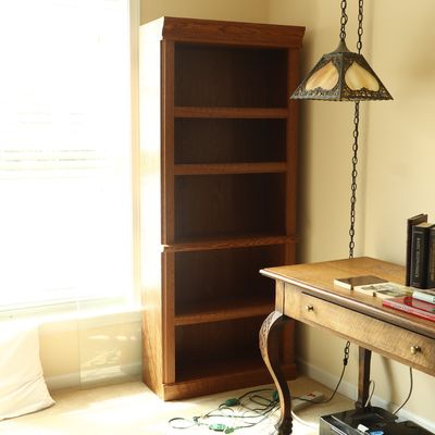 Oak veneer Bookcase with Adjustable Shelving