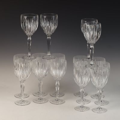 A Sixteen Piece Set of Cut Crystal Stemware
