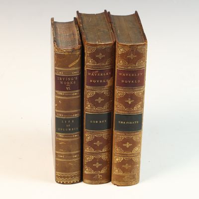 Scott, Sir Walter and Washington Irving. Three Leather-Bound Volumes. Fields, Osgood, & Co., 1870.
