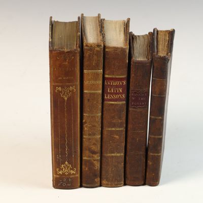 A Collection of 19th-Century Leather-Bound Volumes including Radcliffe and Anthon