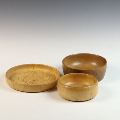 A Trio of Hand-Turned American Wood Bowls