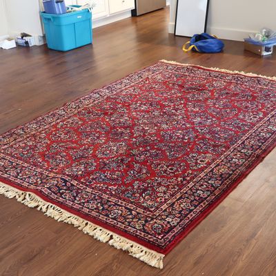 Belgian Sears Kismet Classic Red Sarouk Pattern Worsted Wool Rug