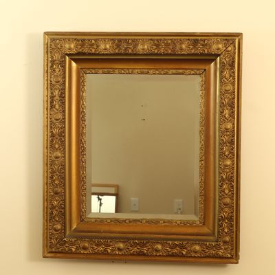 Victorian Renaissance Revival Gilded Beveled Wall Mirror
