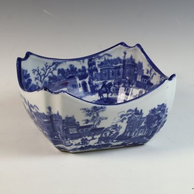 Victoria Ware Ironstone Blue and White Square Cut Corner Bowl