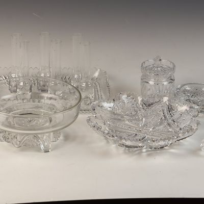 A Collection of Eleven Pieces of American Brilliant Period Style Cut Glass and Crystal