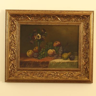 Majorti, Still Life with Fruit and Flowers Oil Painting