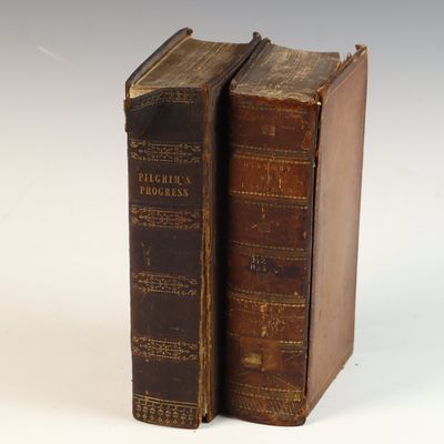 Two Volumes: Bunyan, John. Pilgrim's Progress. Virtue and Bisset, Robert. History of George III, 1816.