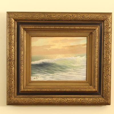 A. Sol Oil Painting on Board Seascape