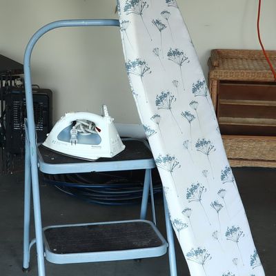 A Trio of Household Utility Items Including a Rowenta P2 Professional Steam Iron