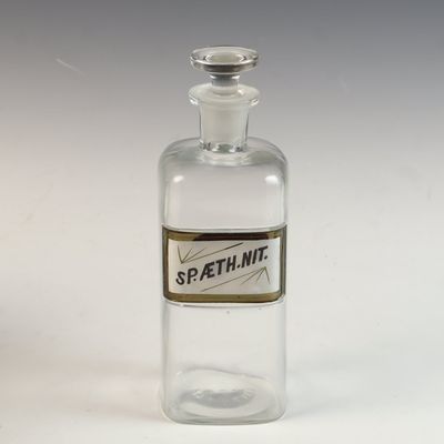 Whitall Tatum and Company Glass Apothecary Shelf Bottle with Stopper