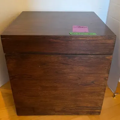 Wood Storage End Table, 19” x 19” x 19”