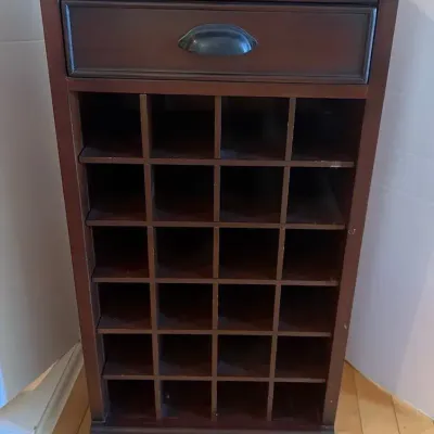 Wood Wine Bottle Storage Cabinet, 18” x 12.5” x 36”