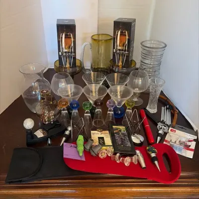 Wine and Cocktail Glasses, New Vinturi Spirit Aerators (2)