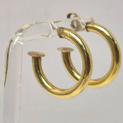 14K Gold Peter Brams Designs Hollow Hoop Earrings - Loose Post
