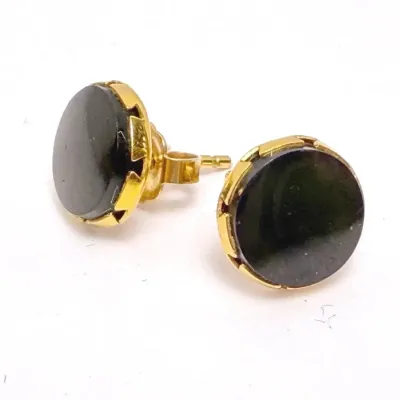 14K Gold Nephrite Jade Earrings