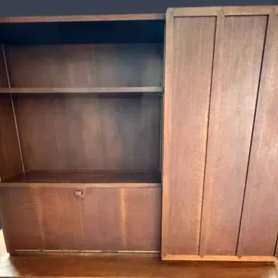 MCM Wood Hutch Storage Cabinet Johnson Furniture Co. Grand Rapids MI - 54x14x41” 