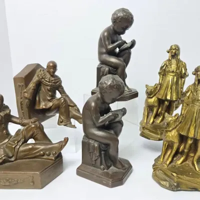 Vintage Art Deco Bookends – Pompeian Bronze and More
