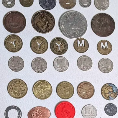 Transportation, Arcade & Trade Token Collection (30 Pieces) – Transit, Amusement & Promotion