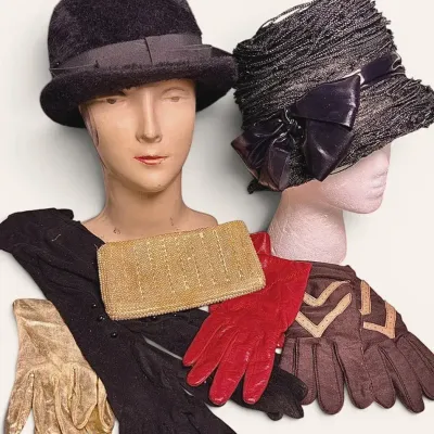 Vintage Mystere Fur & Miss Alice Hats, Pompei Italy Leather Gloves & More Accessories