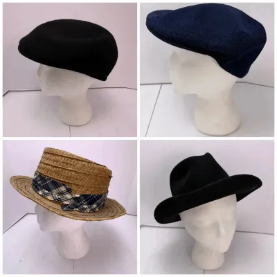 Kangol & Country Gentleman Felt Hats With Tags, Kangol Mesh Hat, Vintage Straw Hat