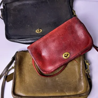 Vintage Coach Leather Handbags (3): Turnlock, Crossbody & Shoulder Bags