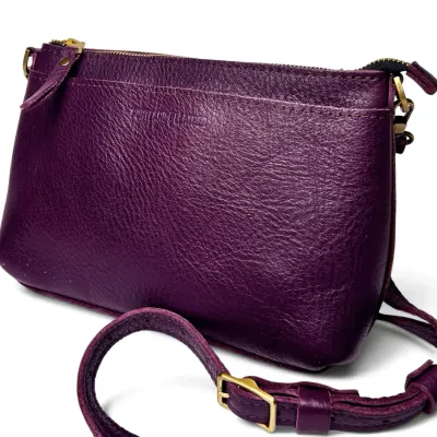 Portland Leather Purple Handbag 